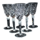 Series of 6 Lemberg / Saint-Louis diamond-cut crystal water glasses? 19cm