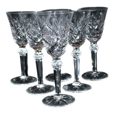 Series of 6 Lemberg / Saint-Louis diamond-cut crystal water glasses? 19cm