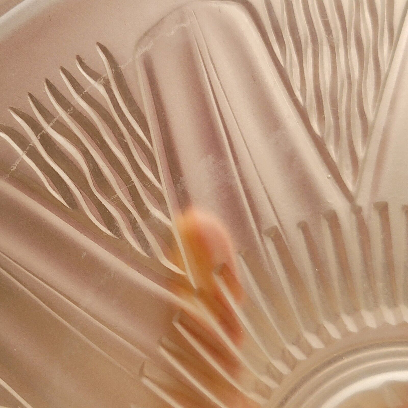 Old glass cut molded satin art deco