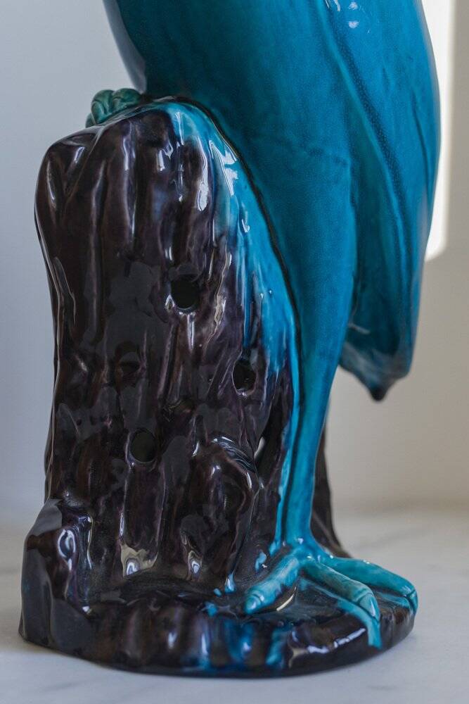 Chinese turquoise glazed crane figurine, 1950s