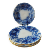 Ensemble de 4 assiettes à dessert modèle Bryonia de Sarreguemines U&C, entre 1880 et 1900