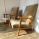 Pair of Manucere armchairs with vintage compass legs