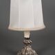 Louis XIV style 19th century silver or silver metal lamp with white lampshade
