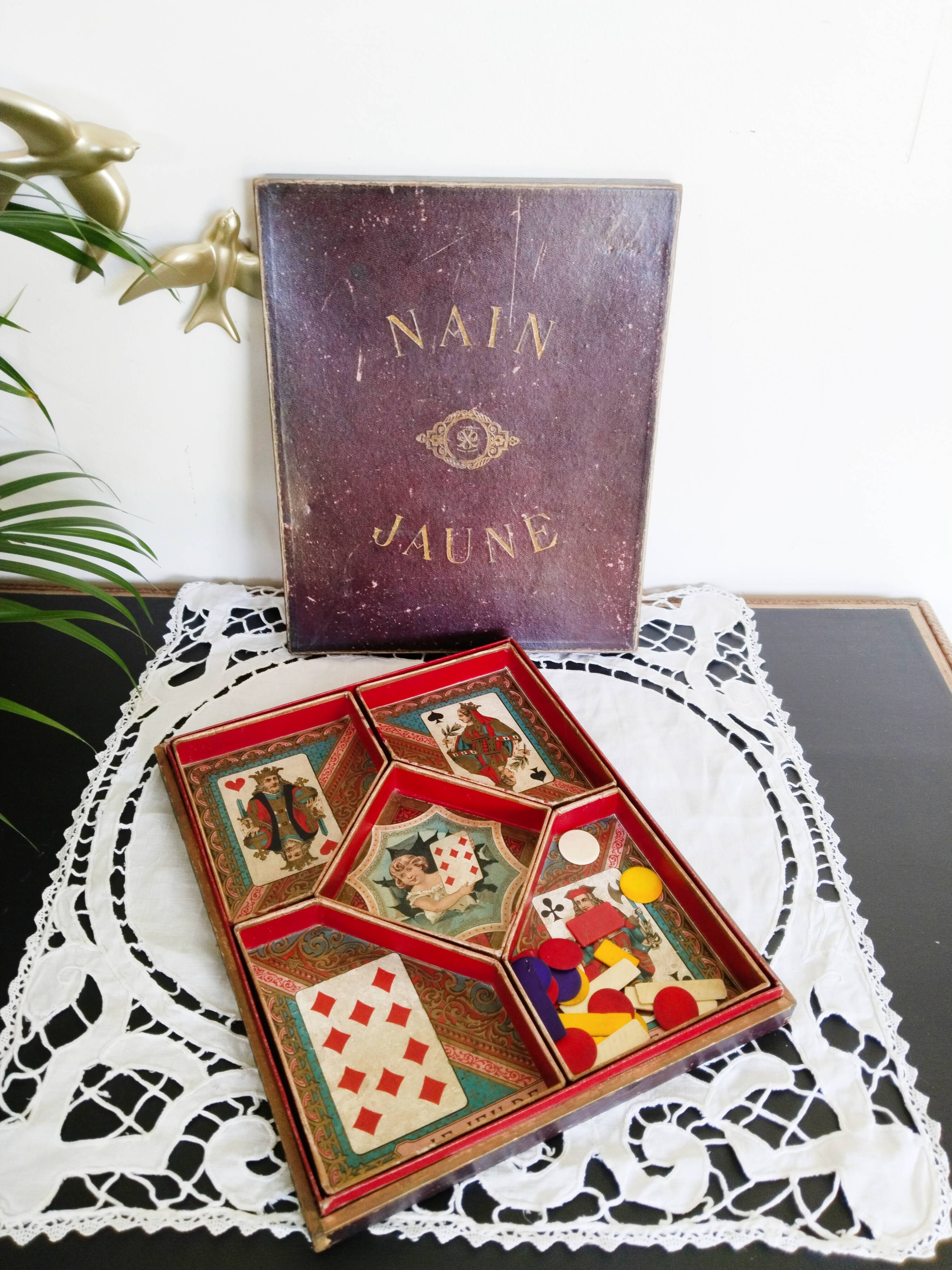 Vintage - Ancien Jeu du Nain Jaune - Plateau & 153 jetons