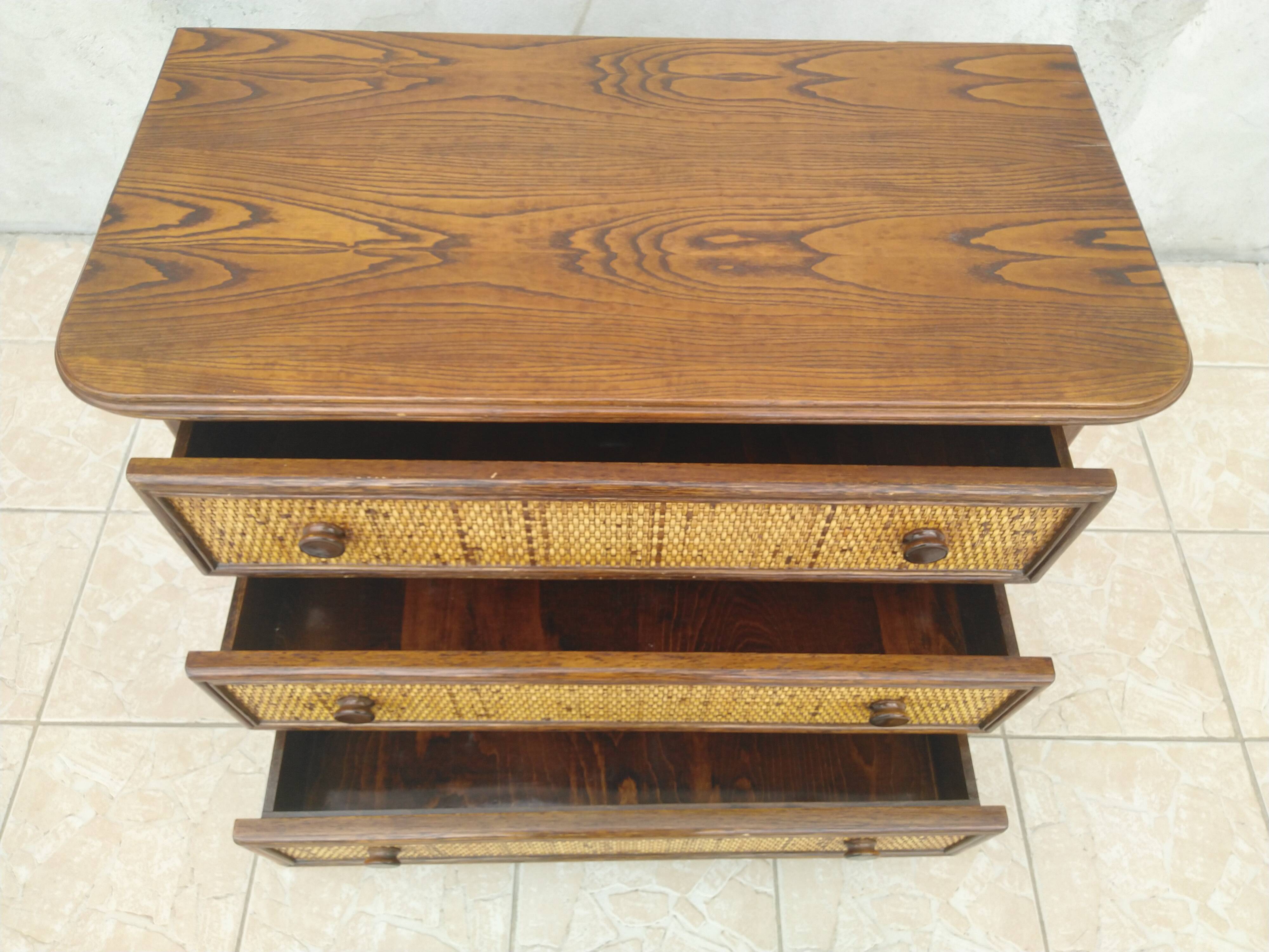 Maugrion vintage rattan dresser