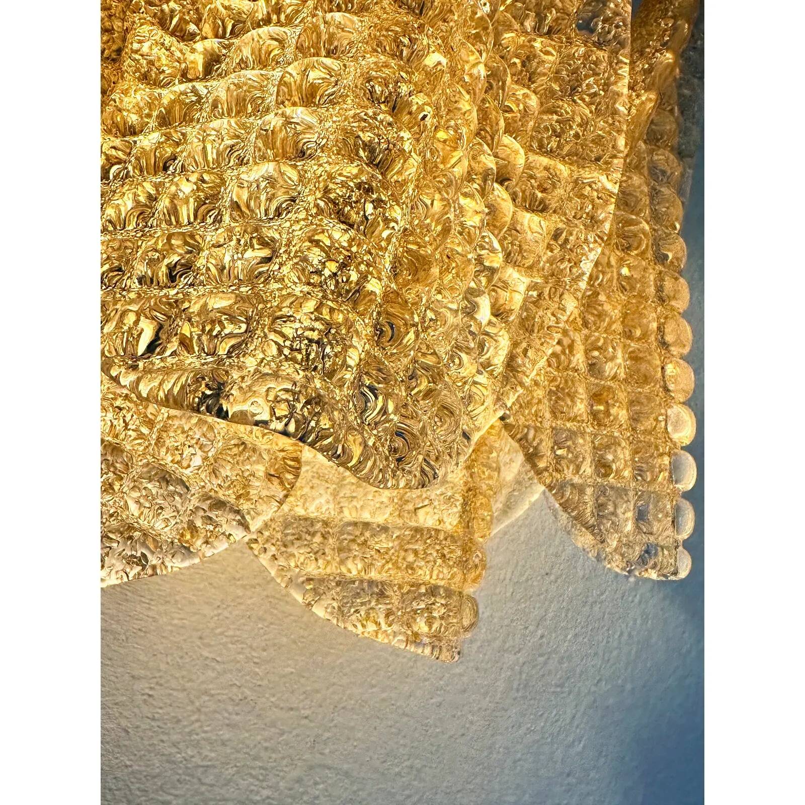 Sculptural Gold “Granigli” “Rondini” Murano Glass Wall Lamps in Modern Styl