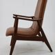 1960s Scandinavian Teak Armchair in Leatherette