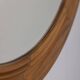 Vintage 1970s round wall mirror in walnut wood, Italian design