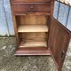 Solid oak wardrobe with 2 doors and 1 drawer in neo Louis XIII style.