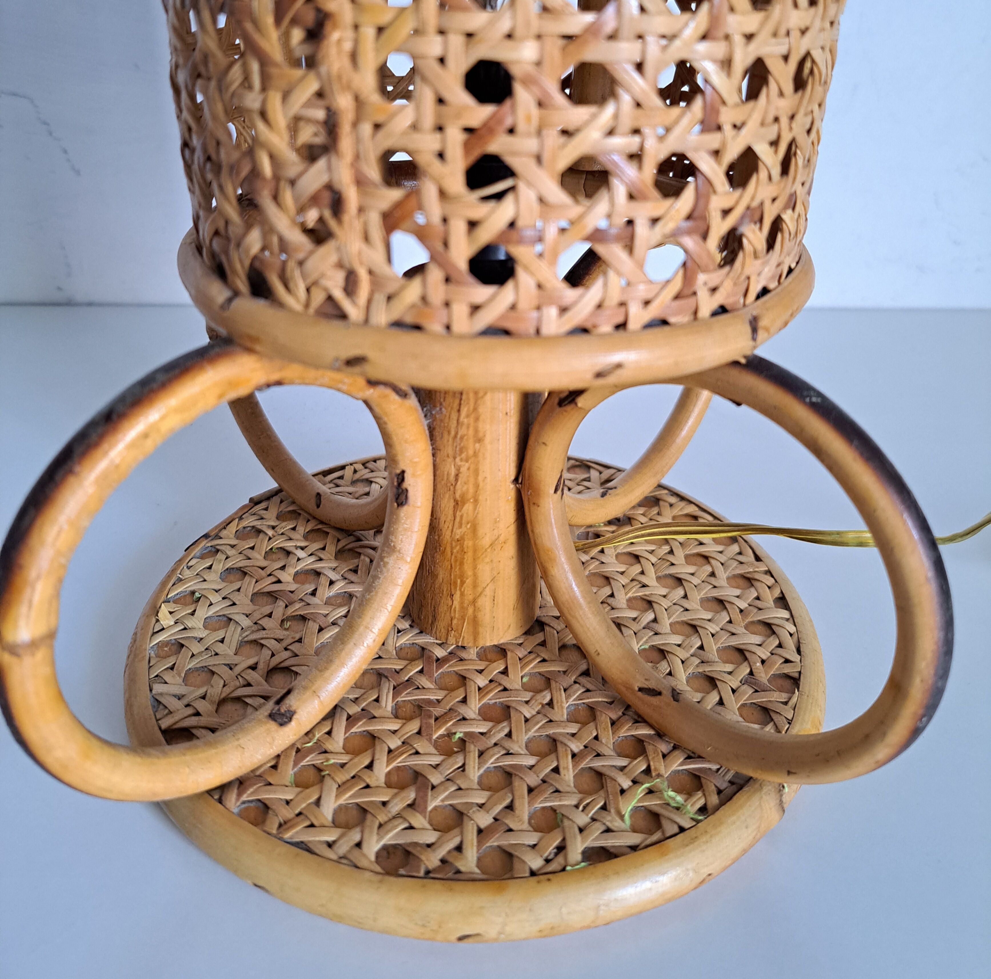 Paire de lampes de chevet bambou