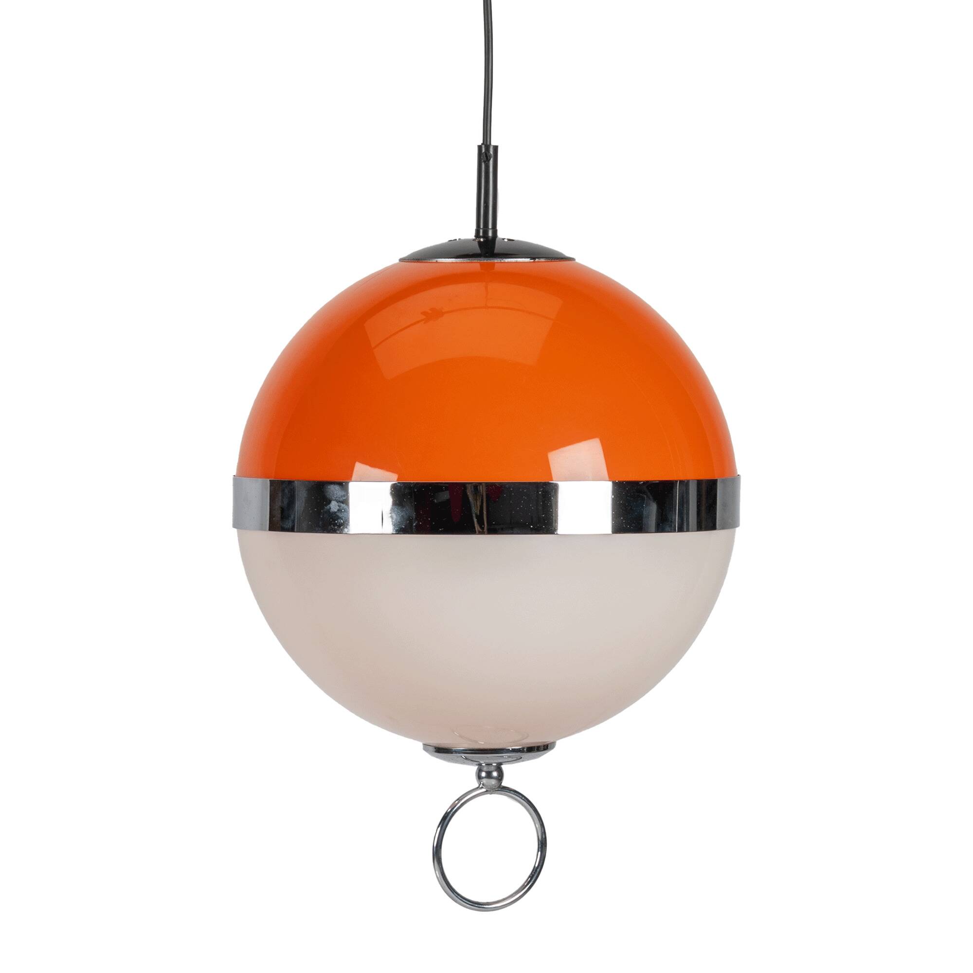Orange Space Age Ball Sphere Pendant Lamp