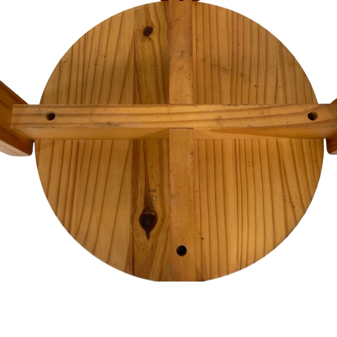 Mid century pinewood stool, 1960s minimalistic design