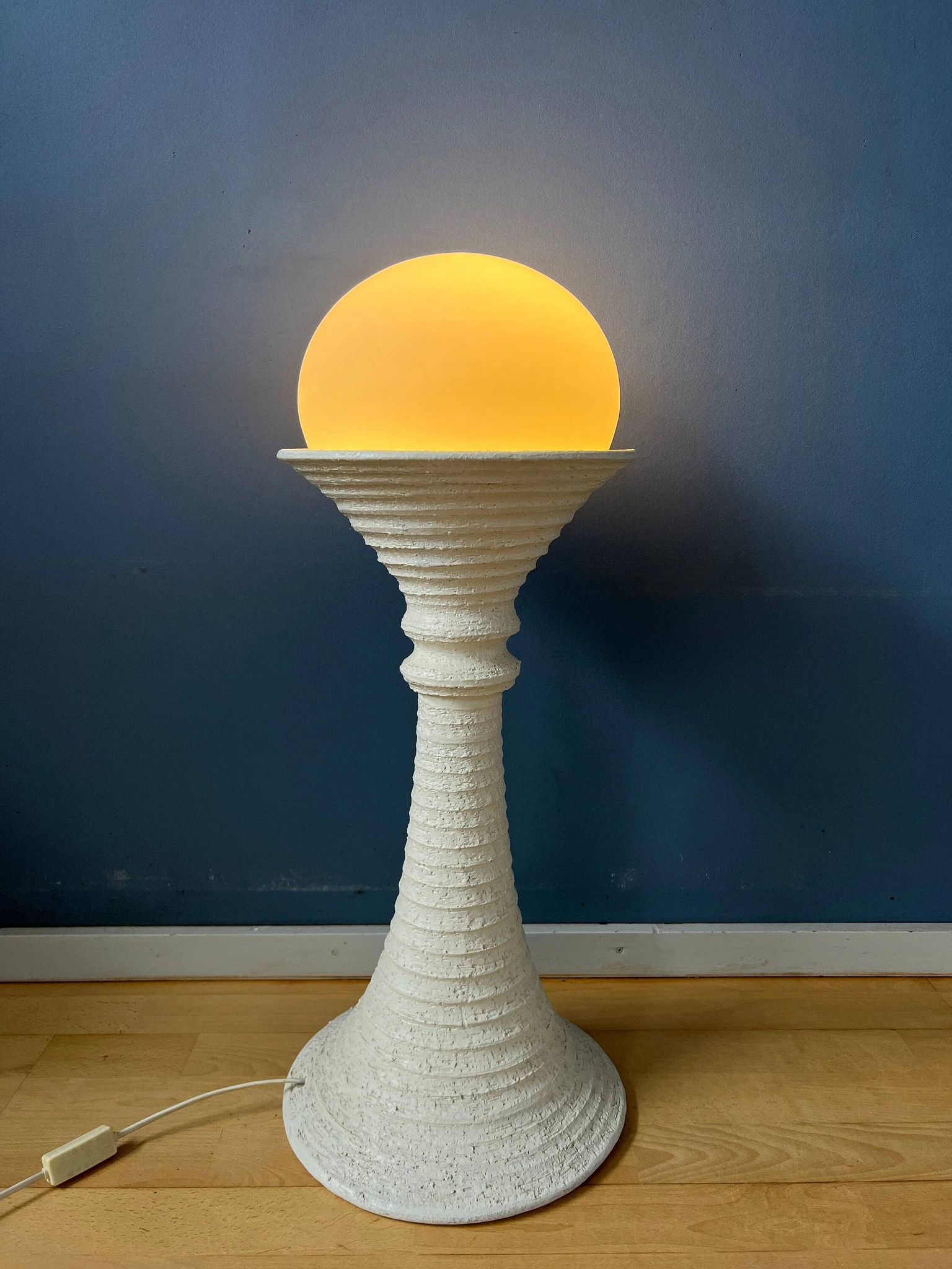 White ceramic floor lamp Mid-Century Space Age by Doria Leuchten