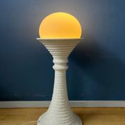 White ceramic floor lamp Mid-Century Space Age by Doria Leuchten