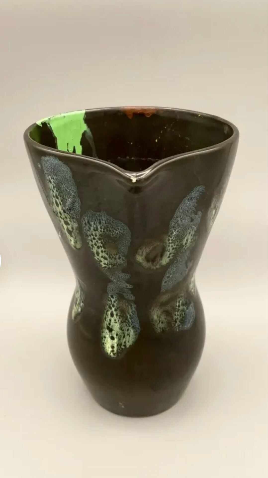Jug signed Digoin Sarreguemines. Glazed ceramic. 50s 60s.