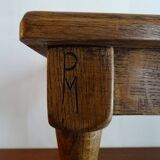 Old brutalist wood stool