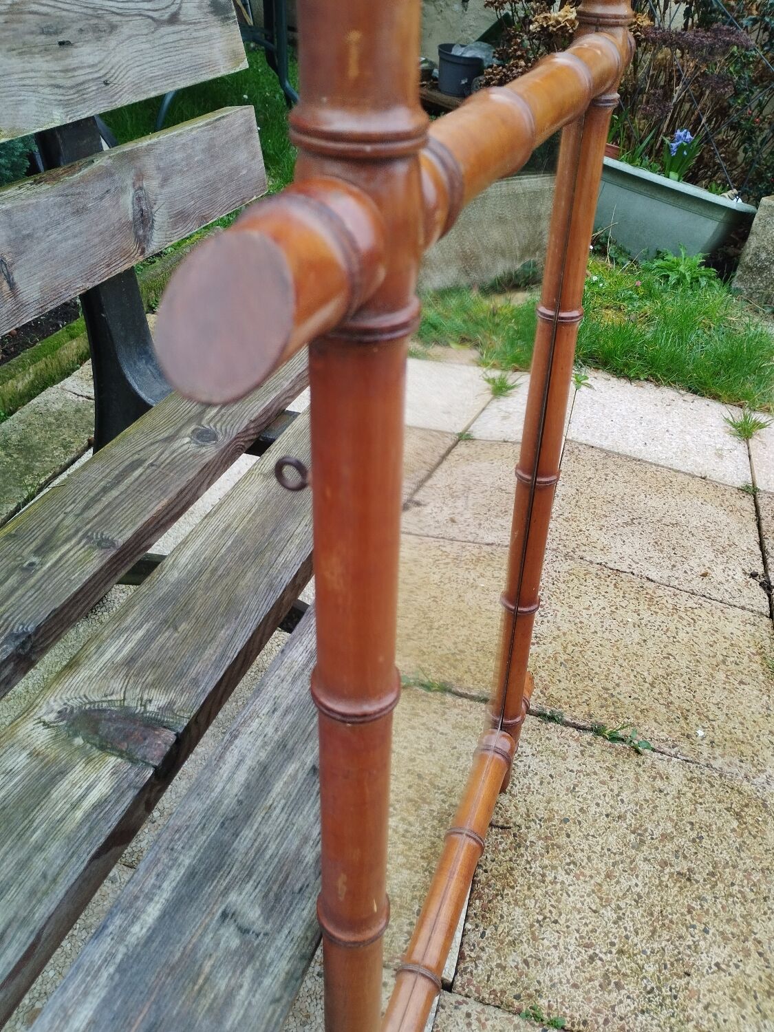 Vintage bamboo antique mirror