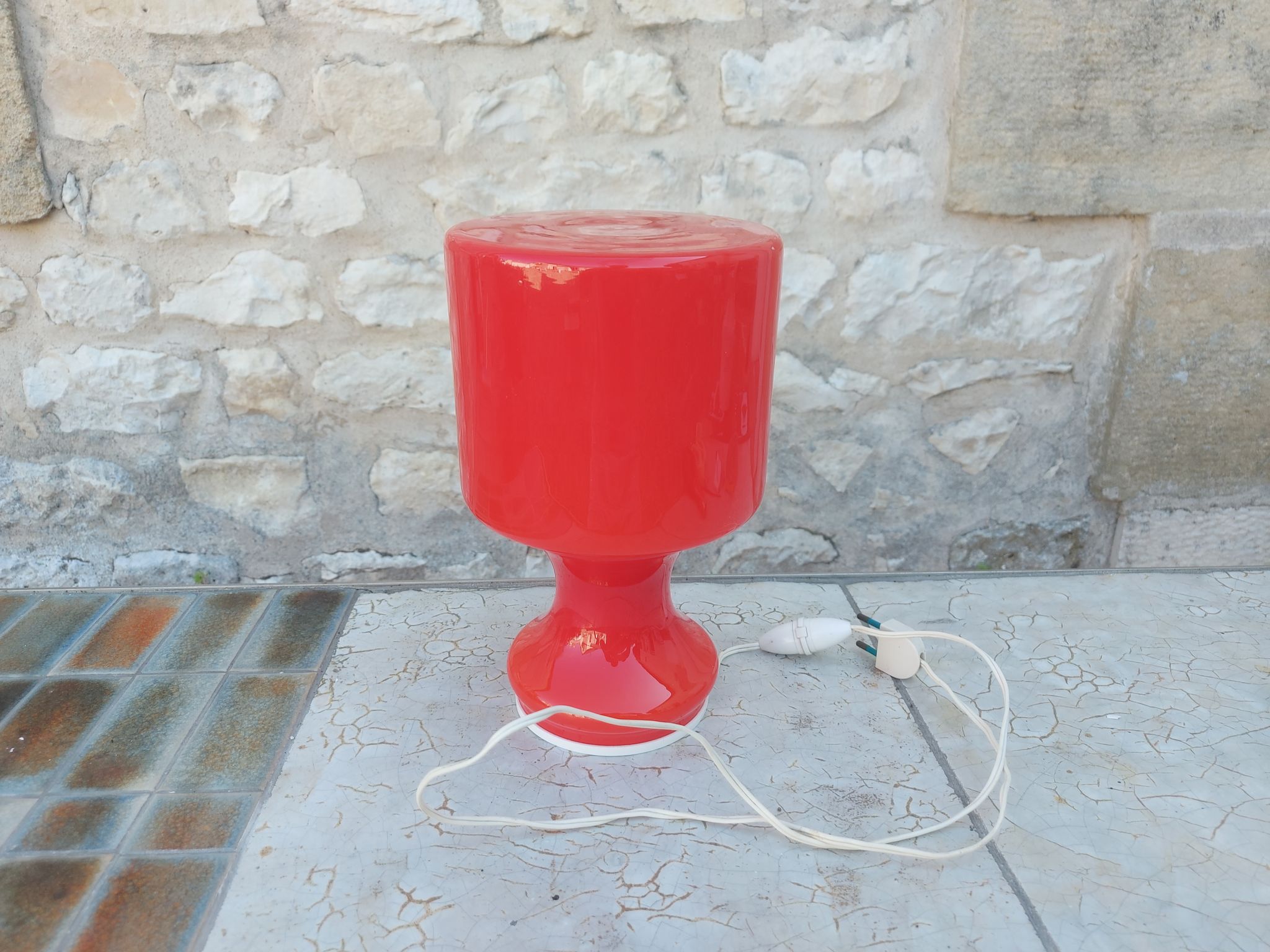 Vintage red opaline lamp from the 70'S