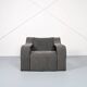 Danish design KEBE steeltube graphic upholstered lounge chair