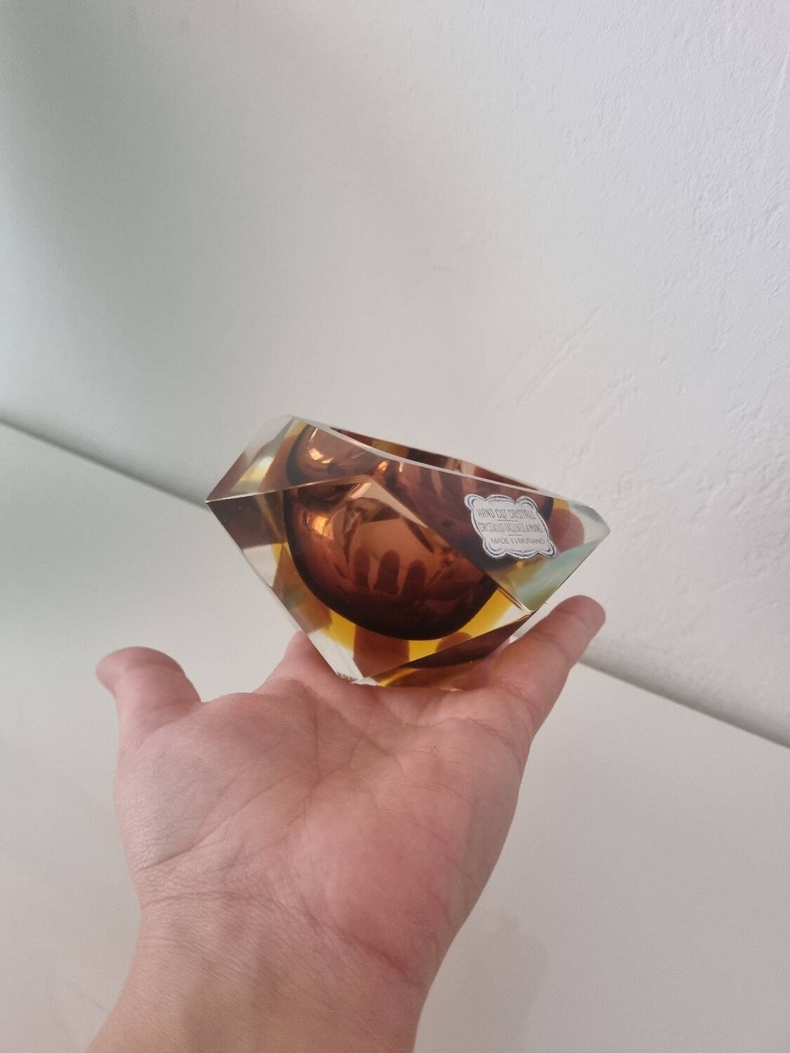 Sommerso Murano set: ashtray + table lighter