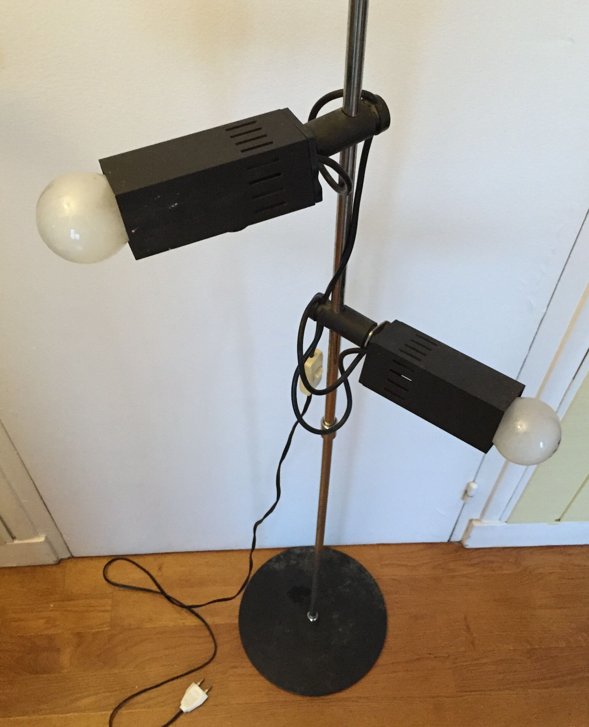 Vintage floor lamp 2 adjustable spotlights
