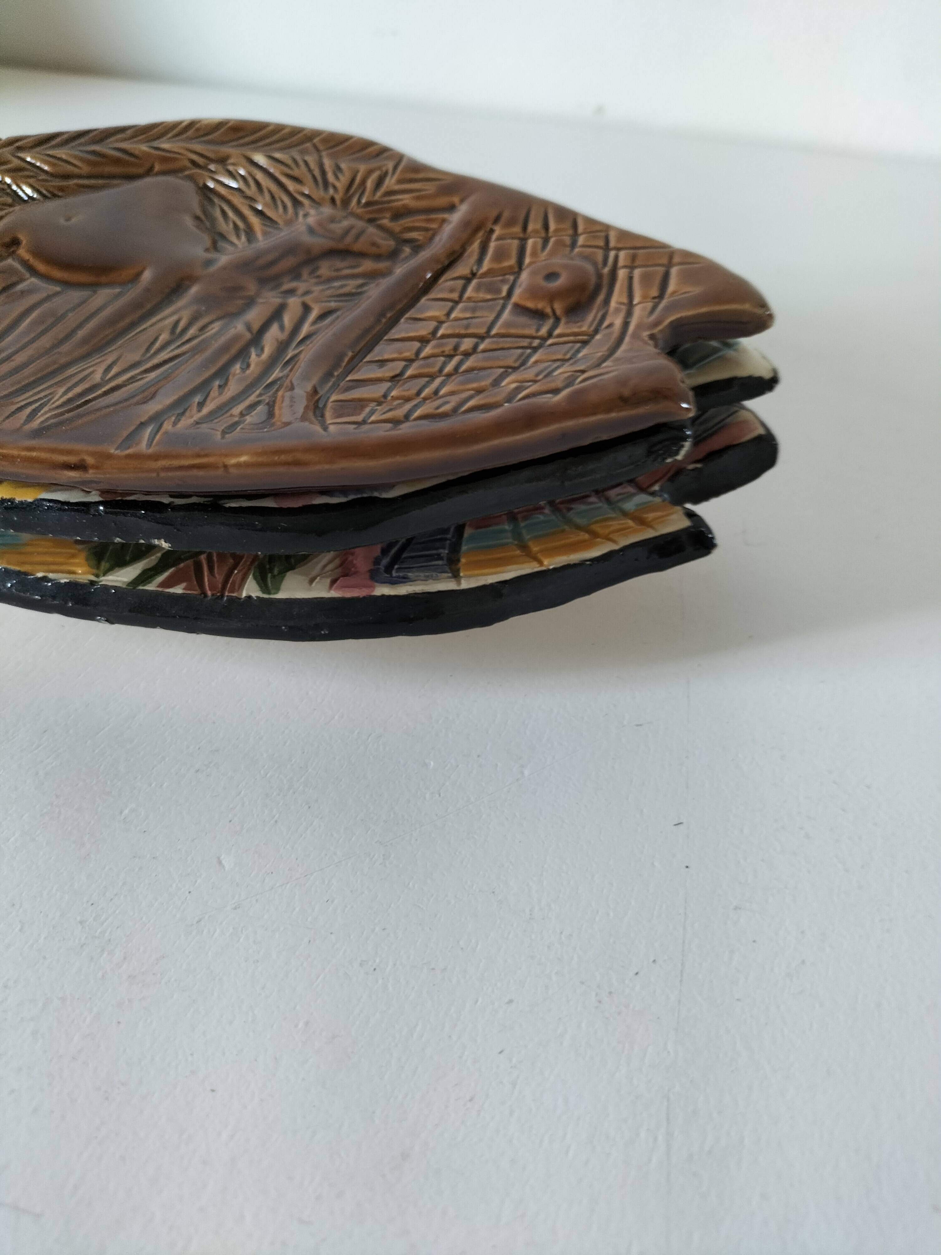Trio of handcrafted ceramics from Nabeul (Tunisia)