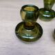 Bottle green glass candle holders