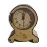 Vintage Jaz Beige Alarm Clock with Flower Decoration, Works Poorly Year 60