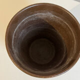 Vintage MCM handmade ceramic fat lava pottery flower planter Mid Centu