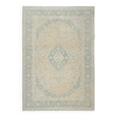 One of a kind Hand-knotted Turkish Area Rug. Vintage Beige Large Carpet for Rustic, Country & Farmhouse Decor