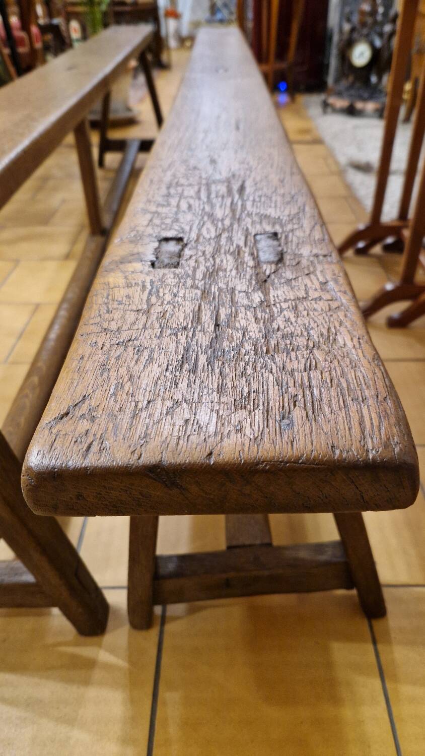 Pair of oak benches