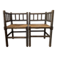 Pair of turned wood corner chairs, fireside chairs
