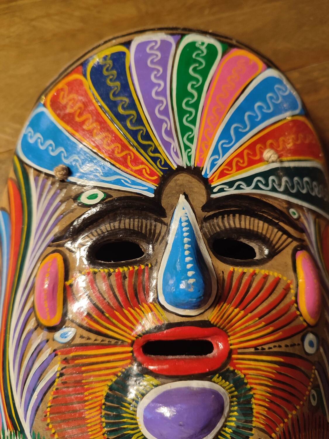 Vintage Mexican terracotta mask from the 1970s.