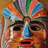Vintage Mexican terracotta mask from the 1970s.