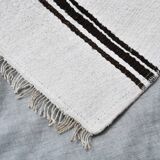 White Brown Striped Turkish Runner Rug, 70x310Cm