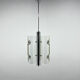 Mid-century italian space age pendant light in chrome and white lacquered metal