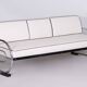 Bauhaus Sofa in Chrome, Steel, Leather by R. Slezák for Slezak Factories, Czech, 1930s