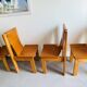 Chaises en orme massif et cuir , Luigi Gorgoni , roche bobois