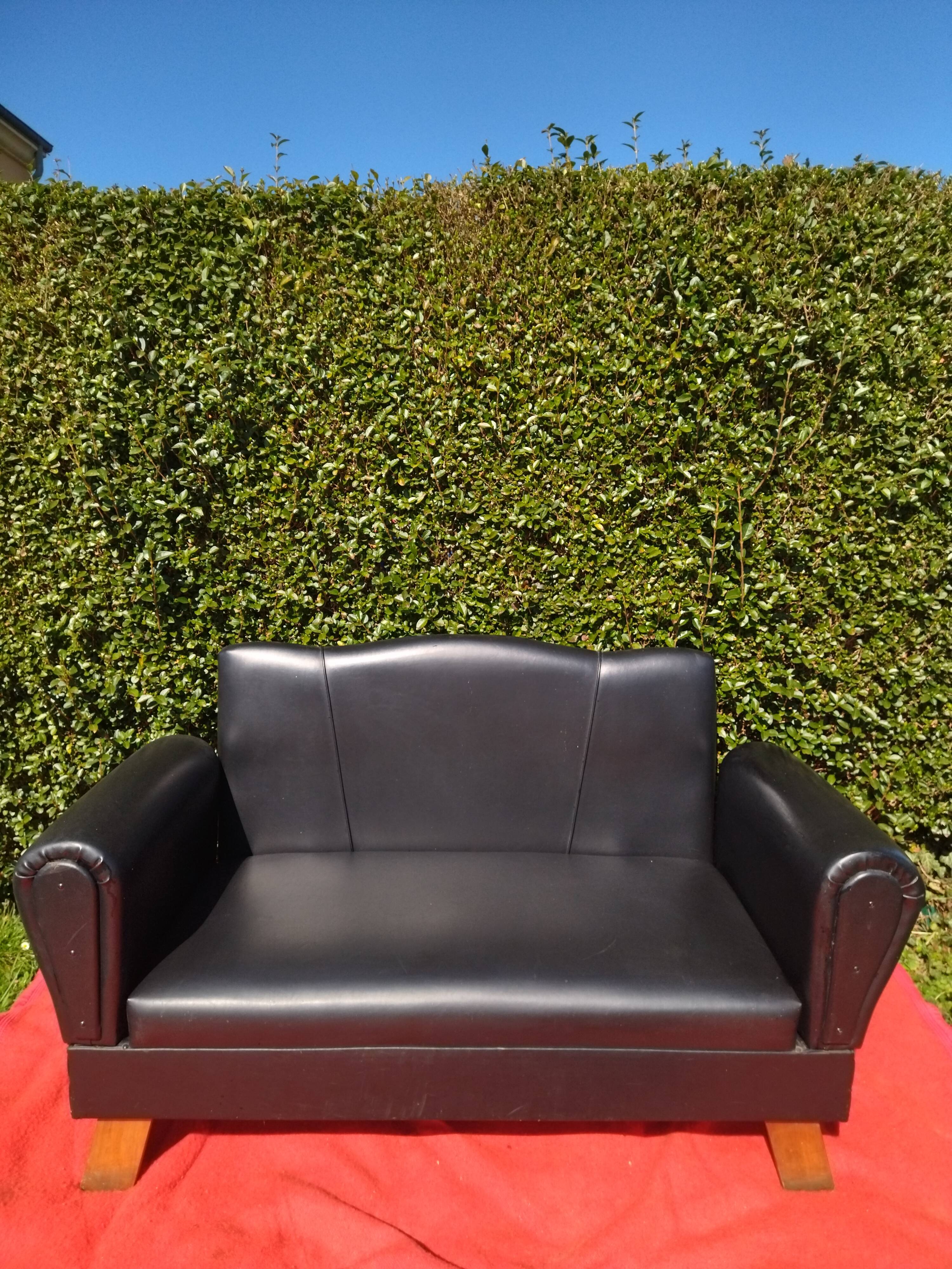 Vintage leather bench, modular