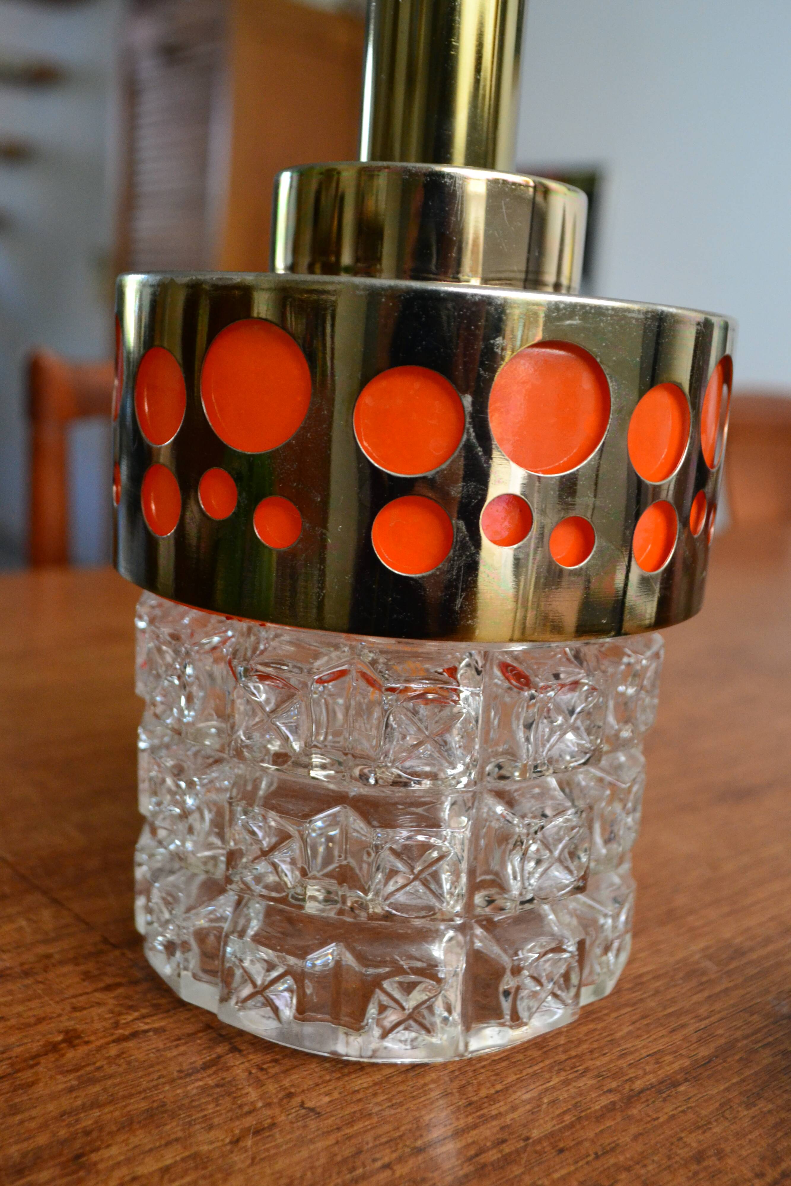 Suspension Raak gold orange 1970s pop