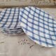 Lot de 6 assiettes à dessert en porcelaine Leoni by Sia Home Fashion décor torchon à carreaux bleus