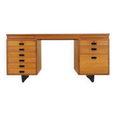 Executive desk with nine drawers and pull-out surface, teak veneer, Nipu, Denmark, 1970s