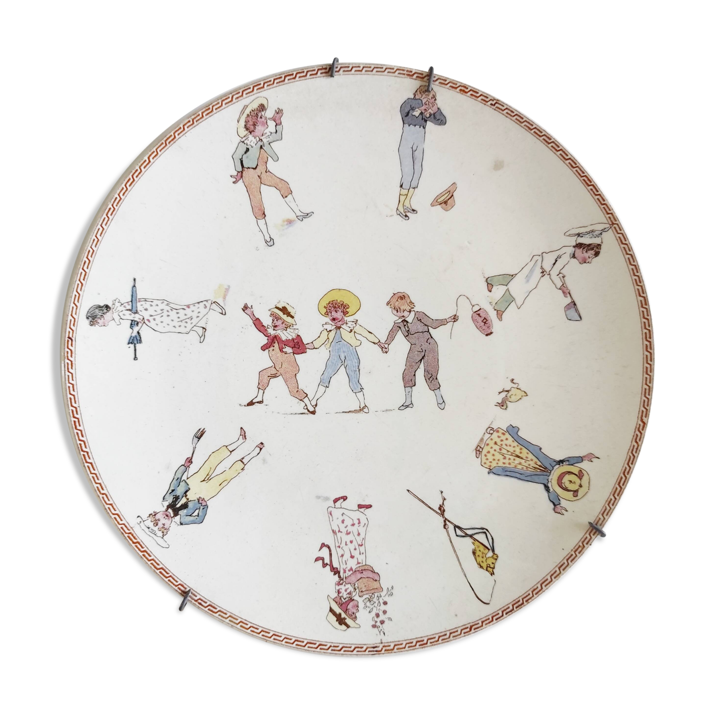 Assiette décorative aux enfants sarreguemines