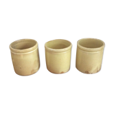 Set of 3 old jam jars