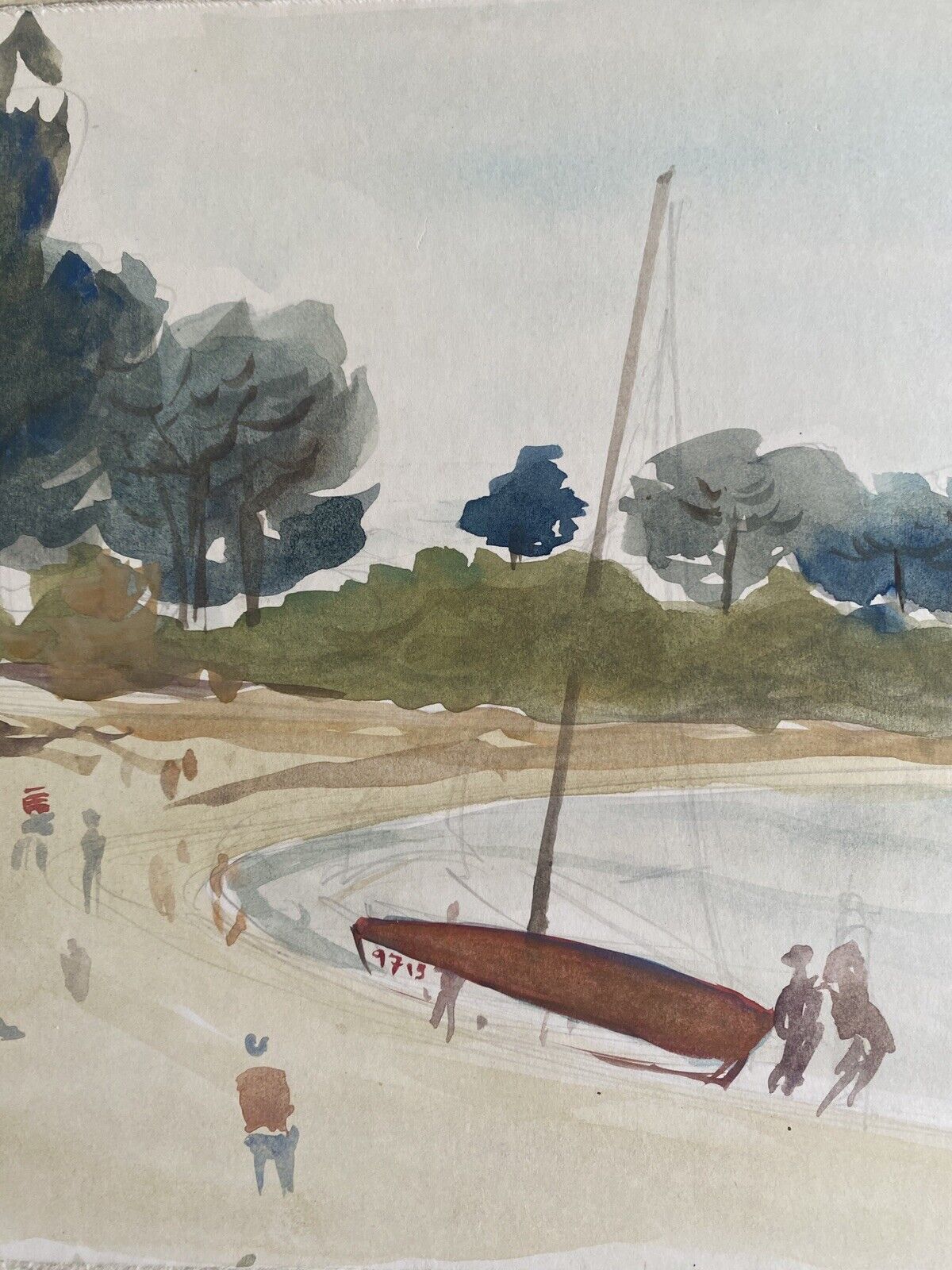 Table "estagnol beach" (var) jean-francois devaliere (1926-2021). biface