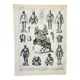 Old engraving 1898, Medieval armor, knight • Lithograph, Original plate
