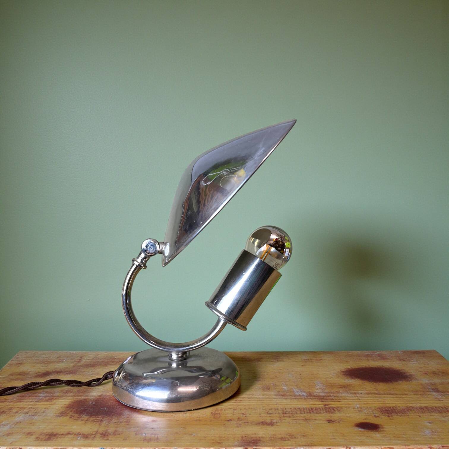 Bauhaus cromed table lamp