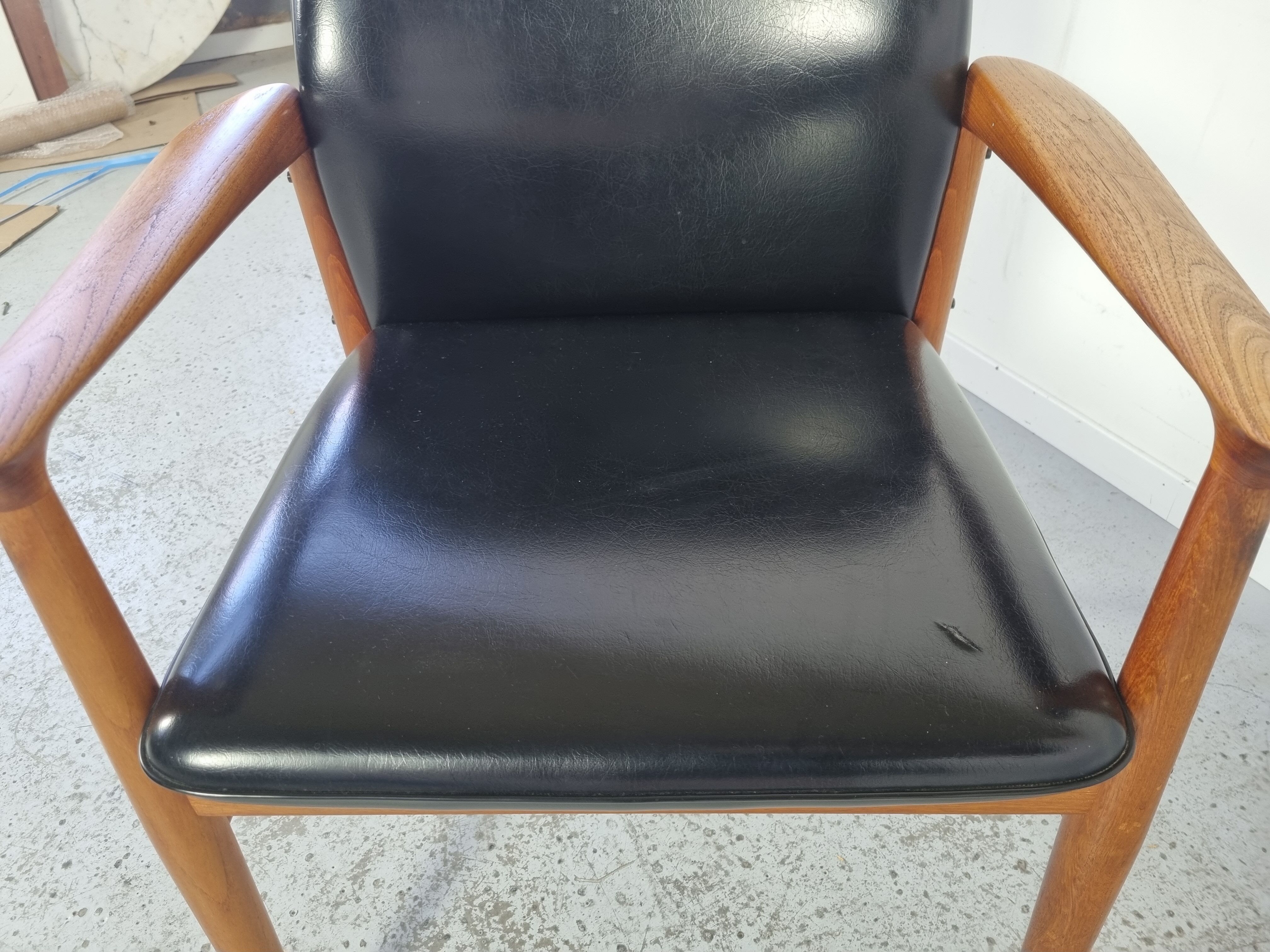 Teak and Skai office chair from Grete Jalk for Glostrup, 60s