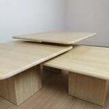 Side tables in travertine 70s
