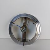 Opaline art deco ceiling light chrome support
